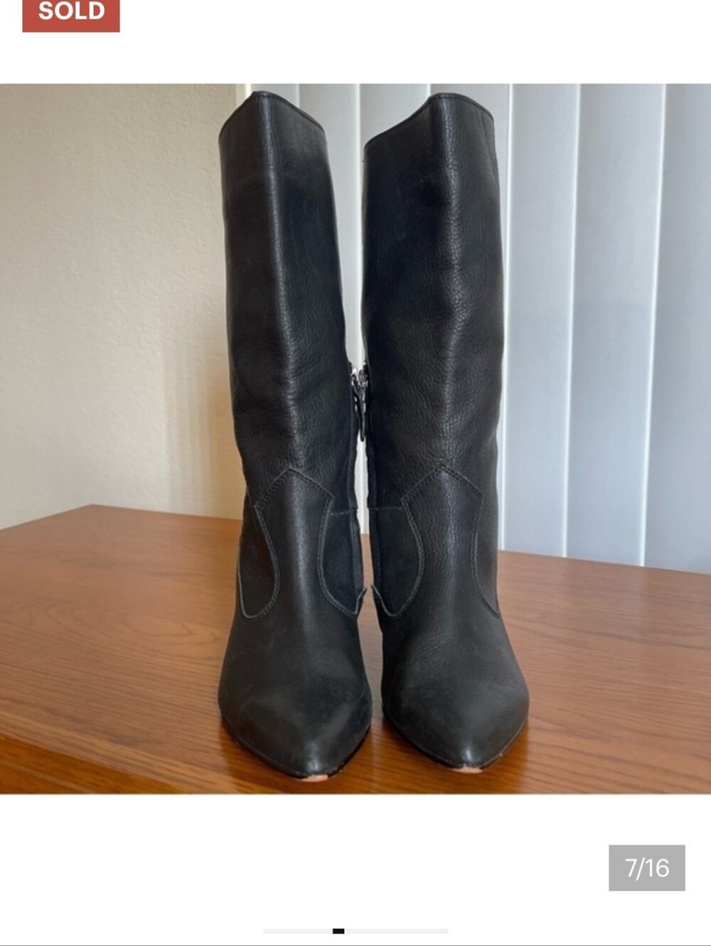 Naked Feet Semper Leather Boots Size 6.5 Black